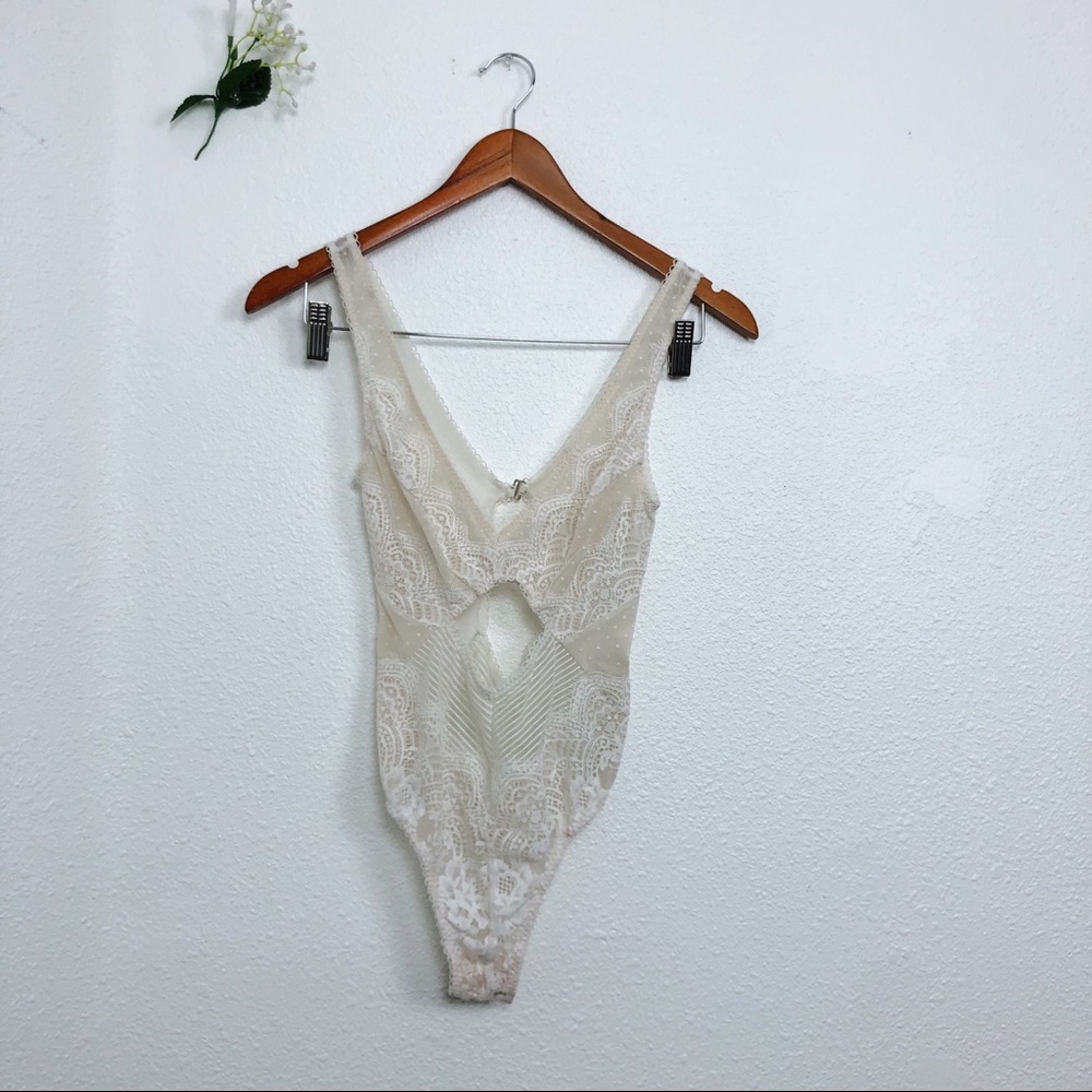 Vintage victoria secret lace bodysuit lingerie